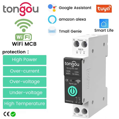 Disjoncteur Intelligent Tuya WiFi MCB Protection Contre Les