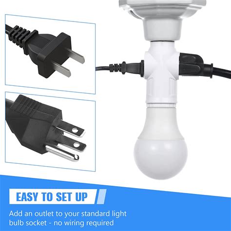 E26 Light Bulb Outlet Adapter 3 Prong To Plug Polarized 23 Prongs