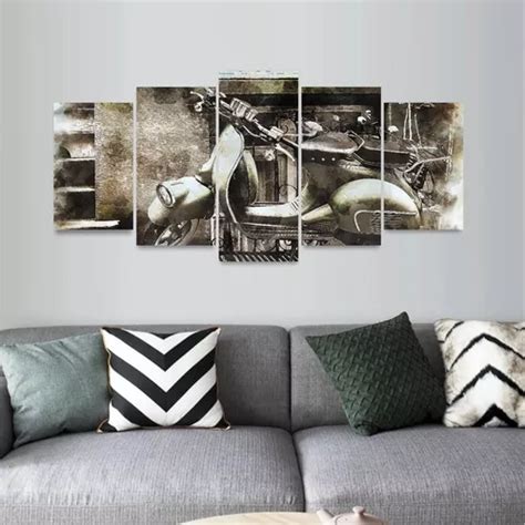 Quadro Motos Retrô Artístico Lambreta 125x60 Mosaico MercadoLivre