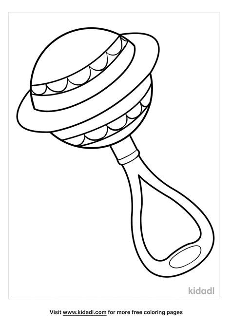 Free Baby Rattle Coloring Page Coloring Page Printables Kidadl