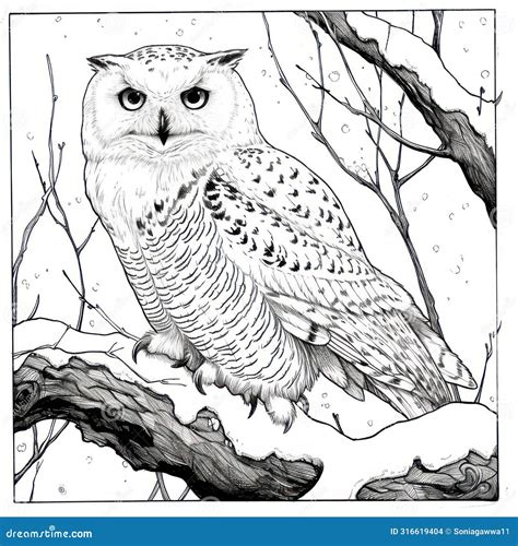 drawing of snowy owl 9