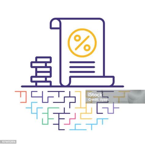 Déclaration Dimpôt Calculatrice Ligne Icône Illustration Vecteurs