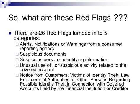 PPT - Red Flags 101 PowerPoint Presentation, free download - ID:334238