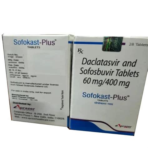 Mg Mg Sofokast Plus Tablets Sofosbuvir Mg Daclatasvir Mg