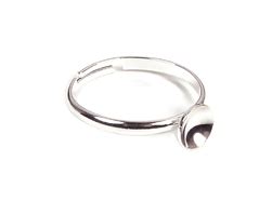 Anillo Metalico Y Ajustable Con Base Circular Diam Mm Plateado Para