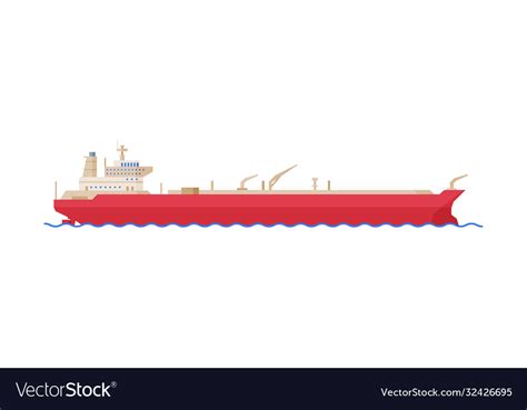 Oil Tanker Cargo Ship Gasoline And Petroleum Vector Image