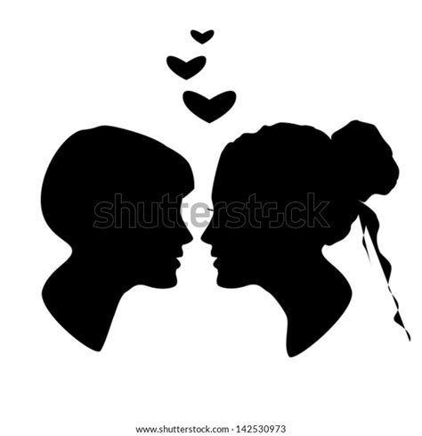 Silhouette Man Woman Face Profile Male 库存矢量图（免版税）142530973 Shutterstock