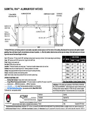 Fillable Online Submittal For Aluminum Roof Hatch Rha Series By The Jl