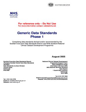 Fillable Online Ndc Scot Nhs Generic Data Standards Phase National