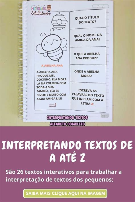 Interpretando textos de a até z Texto interativo para imprimir