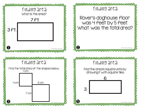 3rd Grade Finding Area Task Cards Area Math Center Area Activity The Teacher Next Door