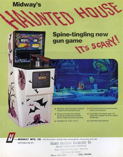 1972 Midway Haunted House Coin Operated Mechanical Arcade Gun Game