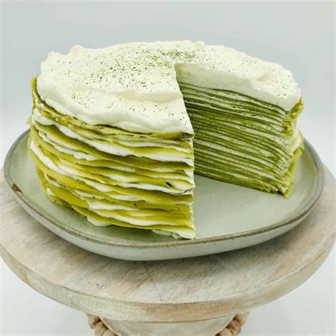 Matcha Crepe Cake Recipe Green Tea Layered Mille Crepe