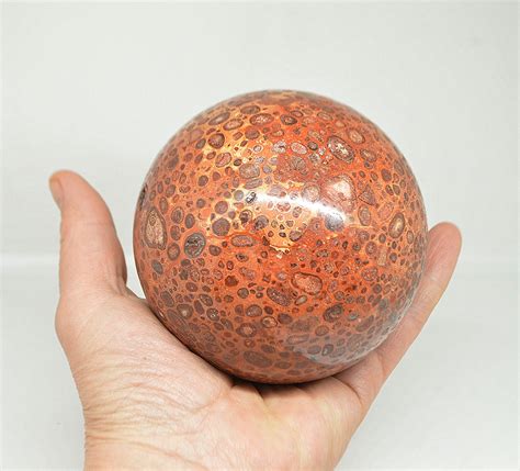 Red Bauxite Crystal Sphere Ball 361090 G Red Spotted Etsy