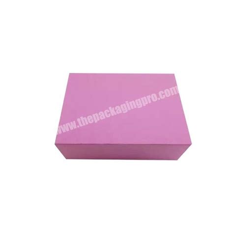 Luxury Flat Pack Folding Cardboard Paper Pink Box Ribbon Closures Book Shaped Foldable Packaging