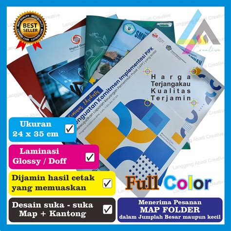 Jual CETAK MAP CUSTOM FOLDER F4 Full Color Desain Sesuai Instansi Map