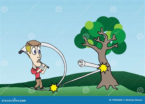 Golf Ball S Revenge Stock Illustration Illustration Of Cartoon 70966806