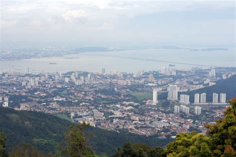 Panoramic View of Penang Town from Top of Penang Hill Stock Image ...