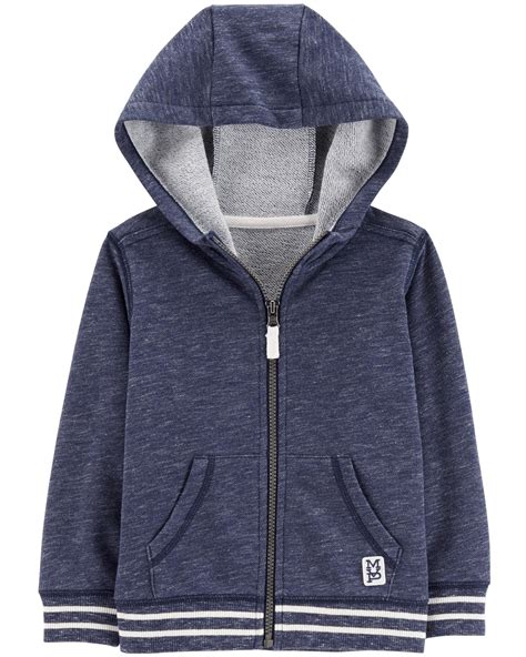 Zip Up French Terry Hoodie French Terry Hoodie Hoodies Toddler Boy Tops