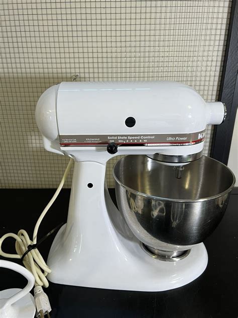 White Kitchenaid Ksm90 300w Ultra Power Stand Mixer W Bowl Attachments Tested Ebay