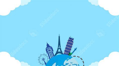 Blue Tourism Poster Travel Camera Powerpoint Background For Free