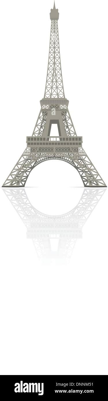 Torre Eiffel en París ilustración vectorial es fácil editar y cambiar