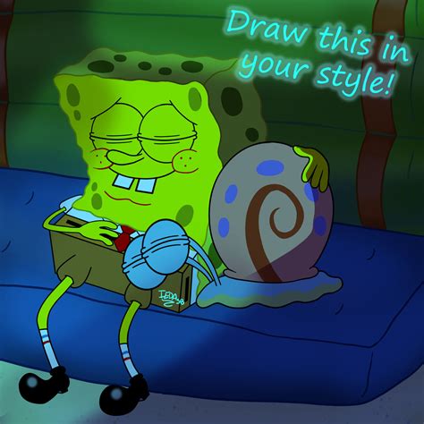 SpongeBob and Gary sleeping by iedasb on DeviantArt