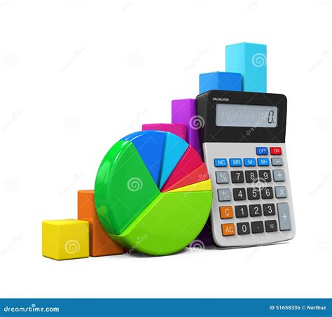 Calculator with Bar Graph and Pie Chart Stock Illustration ...