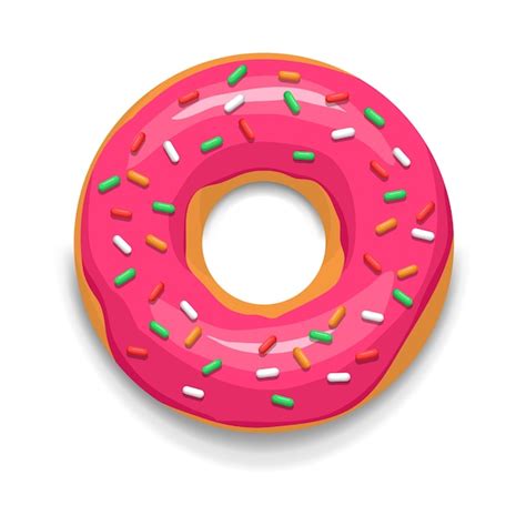 Ícone De Rosquinha Vitrificada Rosa Em Estilo Cartoon Em Um Fundo Branco Vetor Premium