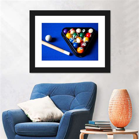 Billiard Balls On Blue Table Wall Art Photography