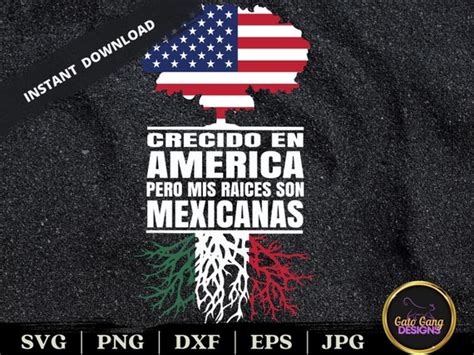 American Grown Mexican Roots Svg Crecido En America Raices Etsy