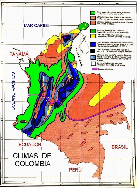 Fauna Y Flora De Las Regiones De Colombia Mapa Climatico De Colombia