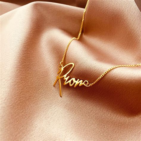 Free Style Name Necklace Gold Electroplated