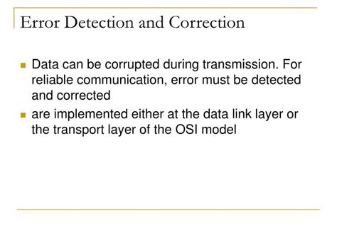 Ppt Error Detection And Correction Powerpoint Presentation Id