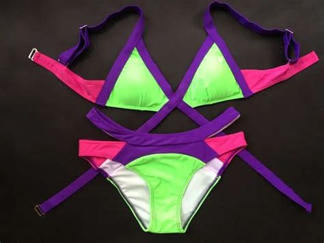 Buy Brand New Bandage Neon Color Sexy Bikini Women