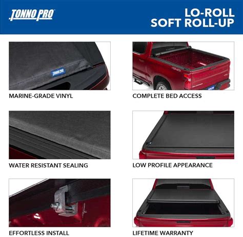 Tonno Pro Lo Roll Soft Roll Up Truck Bed Tonneau Cover Lr 3055 Fits 2015 2020 Ford F 150