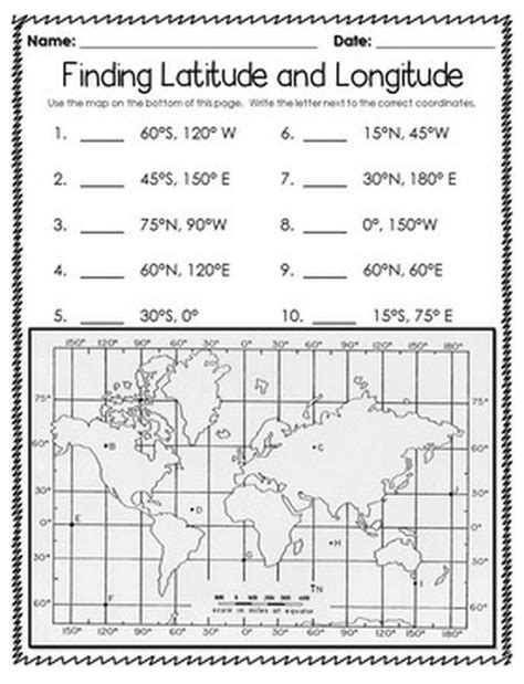 Latitude And Longitude Globe Practice Worksheets - Latitude And Longitude Map Geography ...