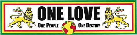 One Love Reggae Rasta Bumber Sticker High Quality Rasta Sticker