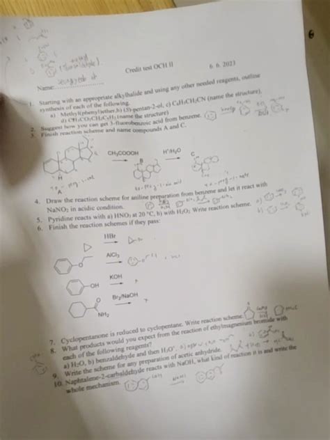 7cyclopentanone is reduced to cyclopentane write reaction scheme