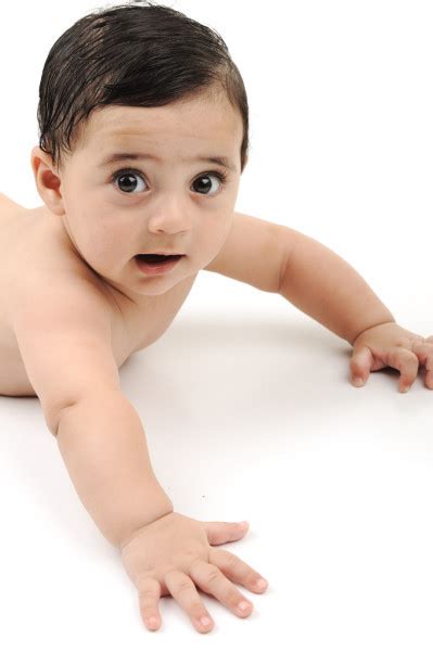 Naked Cute Baby Isolated On White Background Stock Photo By Zurijeta