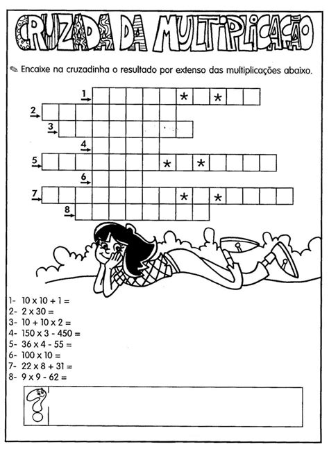 40 Atividades Cruzadinhas Matemáticas para Imprimir Online Cursos