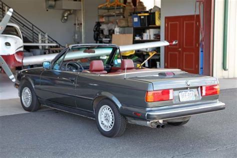 1987 Bmw 325i Convertible Delphin Gray Cardinal Red Leather Sport Interior For Sale