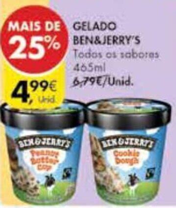 Promoção Gelado Ben Jerry s 465ml em Pingo Doce