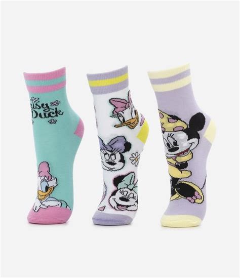 Kit Pares De Meias Infantis Estampa Minnie E Margarida Tam