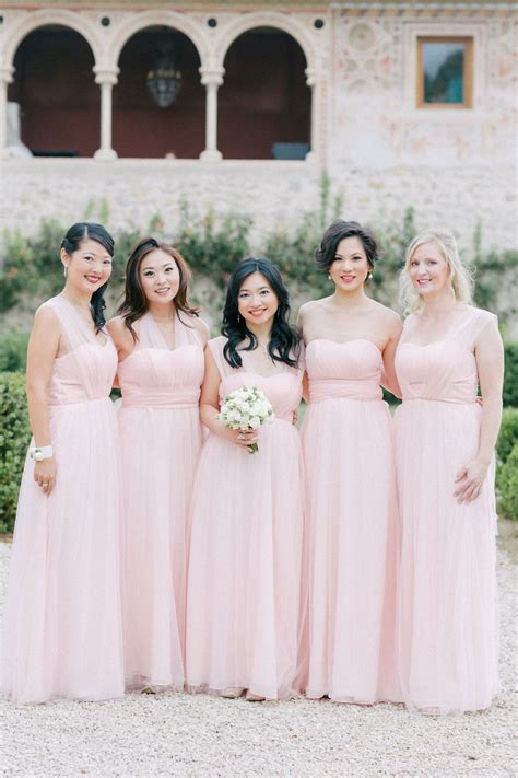 Light Pink & Long Bridesmaid Dresses