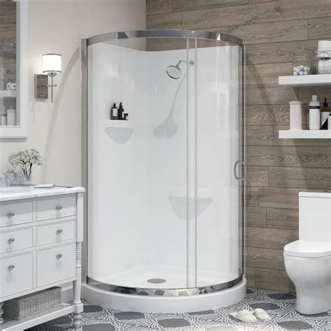 OVE Decors Breeze 38 In L X 38 In W X 77 36 In H Corner Shower Kit