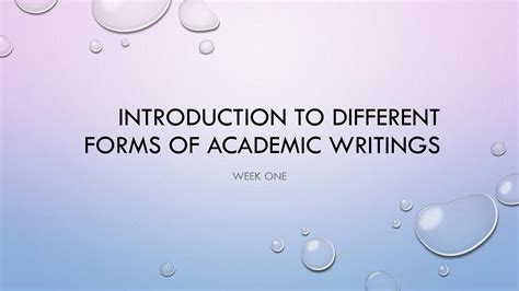 Solution Introduction To Different Forms Of Academic Writings Studypool