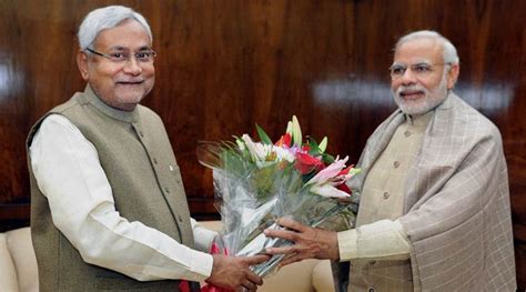 Nitish Kumar Meets President Pm Modi On First Visit After Election Win India News The Indian