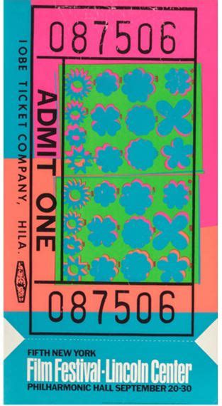 Andy Warhol Lincoln Center Ticket 1967 MutualArt