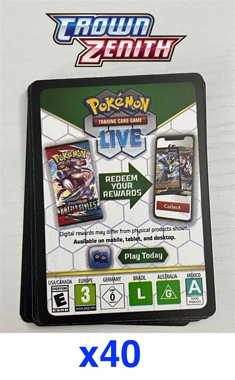 Mavin 40 Pokemon Crown Zenith Tcg Online Live Code Cards Sent Via Message